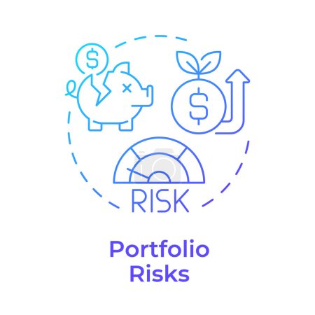 Portfolio risks blue gradient concept icon. Investment allocation, organization. Round shape line illustration. Abstract idea. Graphic design. Easy to use in infographic, presentation