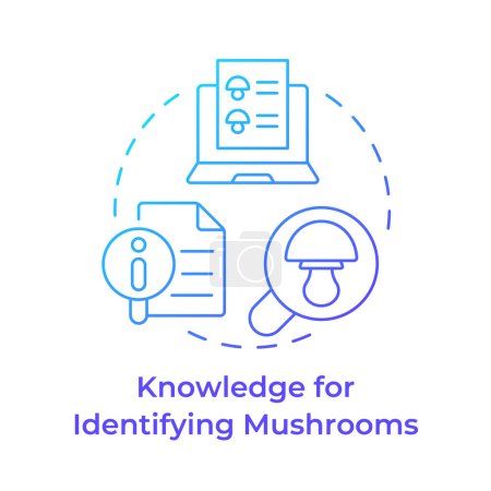 Knowledge for identifying mushrooms blue gradient concept icon. Mushroom management and regulation. Round shape line illustration. Abstract idea. Graphic design. Easy to use in article