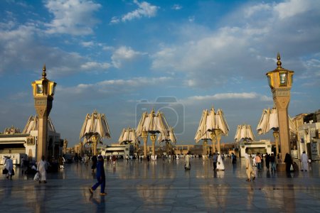 Photo for Electric umbrella - nabvi mosque - Madeena - Royalty Free Image