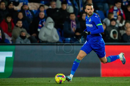Photo for Madrid, Spain- January 28, 2023: Soccer match between Real Betis balonpie and Getafe F.C in Madrid. - Royalty Free Image