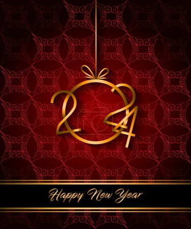 Ilustración de 2024 Feliz Año Nuevo fondo para sus invitaciones de temporada, carteles festivos, tarjetas de felicitaciones. - Imagen libre de derechos