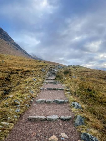 Photo for Hiking trail to the summit of the Ben Nevis Mountain. Fort William, Scotland. - Royalty Free Image