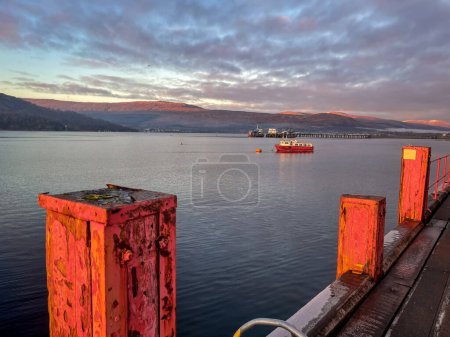 Photo for Evening at the harbour in Fort William, Scotland.  Januari 7 2024. - Royalty Free Image