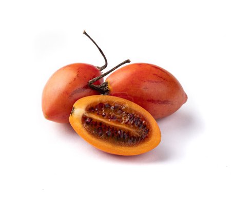 Tamarillos or tree tomatoes isolated over white background.