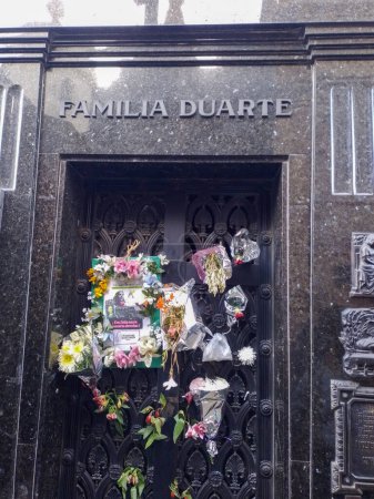 Photo for Duarte family pantheon in Recoleta cemetery. Evita Peron last resting place - Royalty Free Image