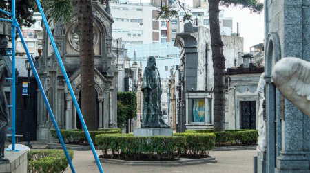 Photo for "Redentor" bronze statue, placed in the center of Recoleta cemetery - Royalty Free Image