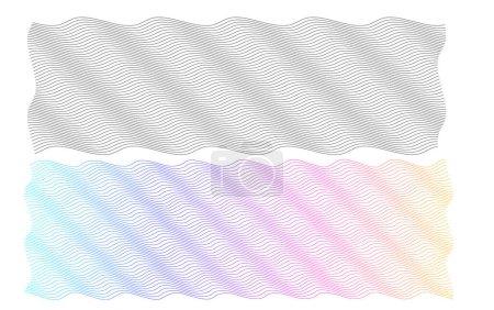 Illustration for Set Linear background. Soft rainbow color. Design elements. polygonal lines. guilloche. Protective layer for the template of banknotes, diplomas and certificates. Vector illustration EPS 10 - Royalty Free Image