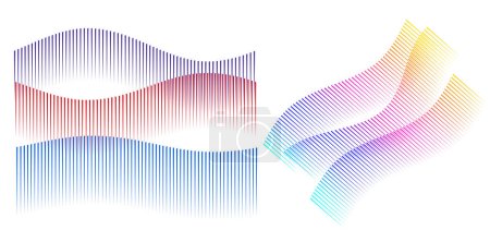 Illustration for Set Linear background. Soft rainbow color. Design elements. polygonal lines. guilloche. Protective layer for the template of banknotes, diplomas and certificates. Vector illustration EPS 10 - Royalty Free Image