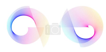 Illustration for Abstract spiral rainbow design element on white background of twist lines. Vector Illustration eps 10 Golden ratio traditional proportions vector icon Fibonacci spiral. for elegant business card - Royalty Free Image