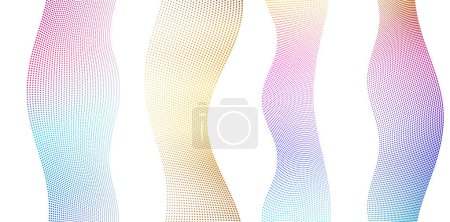 Illustration for Abstract lines colors design element on white background of waves. Vector Illustration eps 10 for grunge elegant business card, print brochure, flyer, banners, cover book, label, fabric - Royalty Free Image