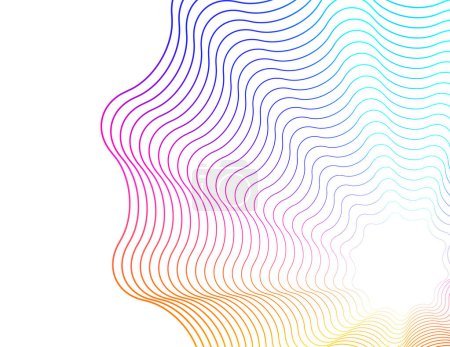 Illustration for Abstract lines colors design element on white background of waves. Vector Illustration eps 10 for grunge elegant business card, print brochure, flyer, banners, cover book, label, fabric - Royalty Free Image