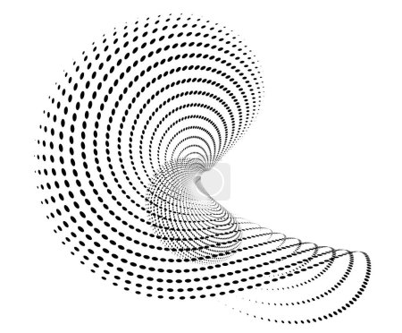 Foto de Elemento de diseño espiral abstracto aislado sobre fondo blanco de líneas de giro. Ilustración vectorial EPS 10. Ondas negras con líneas creadas usando Blend Tool para nuevos boletines de productos, gráficos de tecnología - Imagen libre de derechos