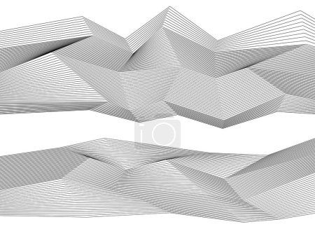 White black color. Linear background. Design elements. Poligonal lines. Protective layer for banknotes, certificates template. Vector Vector lines of different thicknesses from thin to thick EPS 10