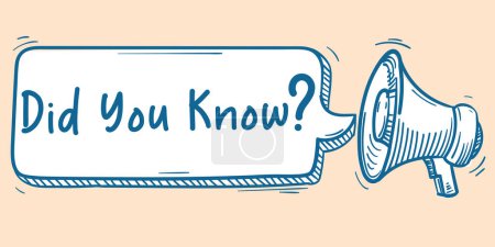 Illustration for Did you know - drawn sign with megaphone - Royalty Free Image