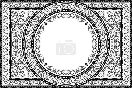 Photo for Decorative monochrome ornate retro floral blank frame - Royalty Free Image