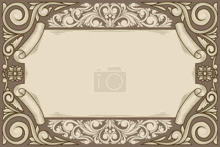 Photo for Decorative ornate retro floral blank card template - Royalty Free Image