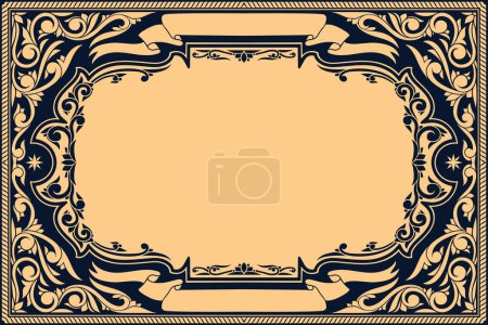 Photo for Decorative ornate monochrome retro design blank frame - Royalty Free Image