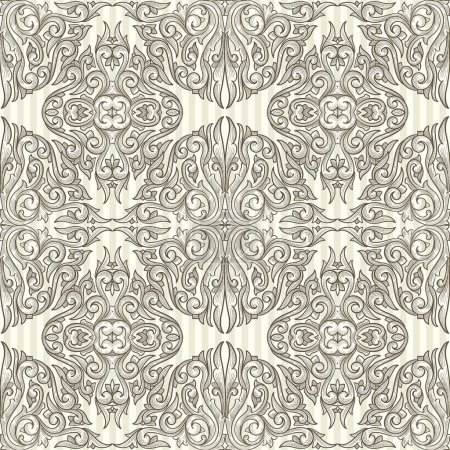Illustration for Seamless retro decorative drawn monochrome pattern - Royalty Free Image