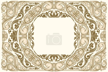 Photo for Decorative ornate retro floral blank card template - Royalty Free Image
