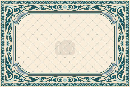 Photo for Decorative ornate retro floral blank frame template - Royalty Free Image