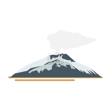 Ilustración de Volcán Etna. Ilustración de estilo plano - Imagen libre de derechos