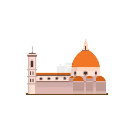Ilustración de Catedral de Florencia, Cattedrale di Santa Maria del Fiore. Ilustración de estilo plano - Imagen libre de derechos