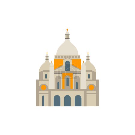 Téléchargez les illustrations : Sacred Heart of Montmartre in Paris. Flat style illustration - en licence libre de droit
