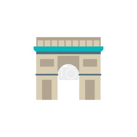 Illustration for Arc de Triomphe in Paris. Flat style illustration - Royalty Free Image