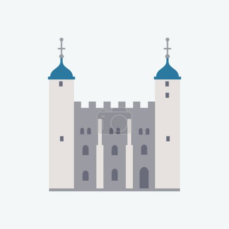 Illustration for Tower of London. White Tower. Flat style illustration - Royalty Free Image