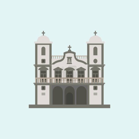 Ilustración de Iglesia de Nuestra Señora del Monte. Ilustración plana. - Imagen libre de derechos