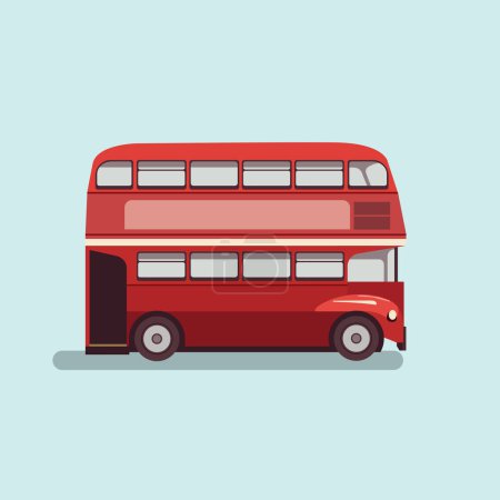 Ilustración de Autobús de dos pisos en Londres. Ilustración de estilo plano. - Imagen libre de derechos