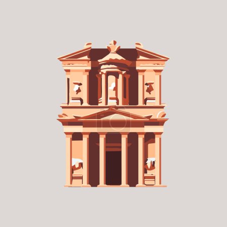 Ilustración de Petra en Jordania. Ilustración de estilo plano - Imagen libre de derechos