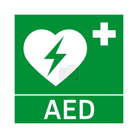 Aed emergency defibrillator aed icon. Automated external defibrillator.