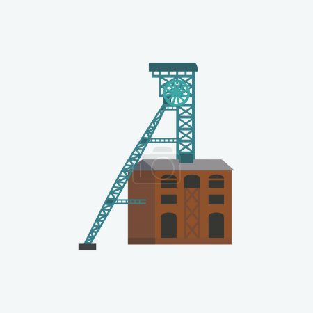 Illustration for Michal Coalmine in Ostrava. Flat style illustration. - Royalty Free Image
