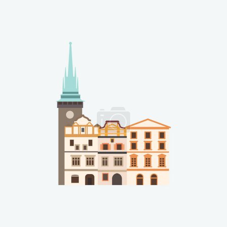 Illustration for Pardubice. Czech Republic. Flat style illustration. - Royalty Free Image