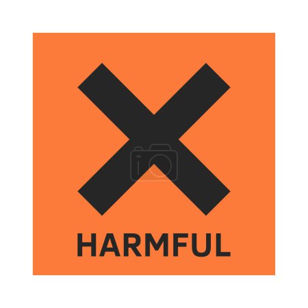 Illustration for European hazard symbol irritant, harmful. Hazard symbols. Flat illustration. - Royalty Free Image