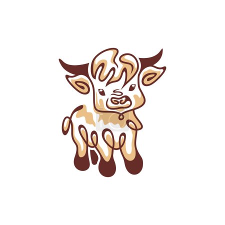 baby highland cow  animal design vector