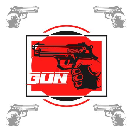 pistola con vector de diseño de mano