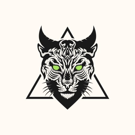 Kopf Tiger T-Shirt Design-Vektor