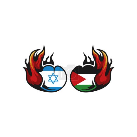 Israel con Palestina punzón diseño vector