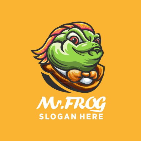 Frog head, animal logo design 