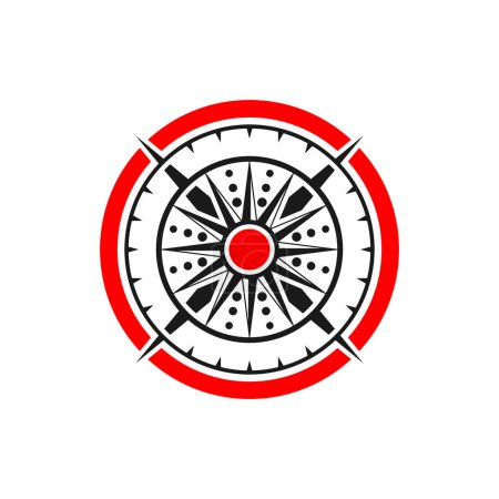 navigational compass logo design vector