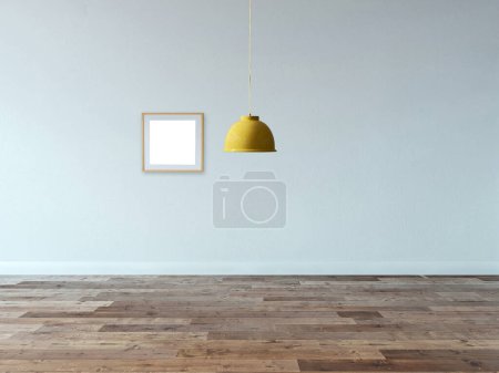 Photo for Bright empty interior design, stone wall. 3D illustration - Royalty Free Image