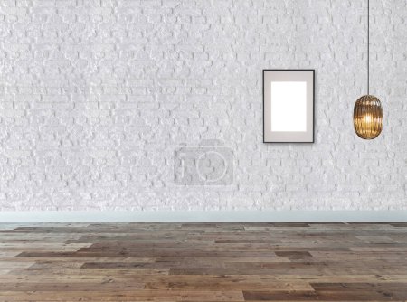 Téléchargez les photos : Maison de design d'intérieur vide pour l'hôtel et le lieu de travail avec un design personnalisé plancher en bois et mur en pierre. - en image libre de droit