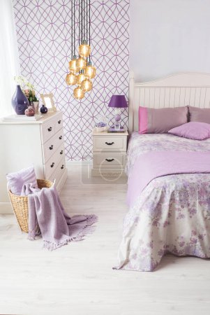 Foto de Special design modern bedroom interior design concept and modern lamp - Imagen libre de derechos