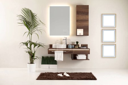 Foto de Moderno estilo de baño de pared limpia y diseño decorativo interior - Imagen libre de derechos