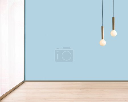 Photo for Empty room interior decoration wooden floor, stone wall concept. decorative background for home, office and hotel. 3D illustration - Royalty Free Image