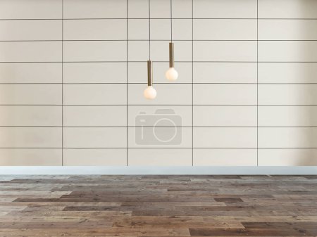 Photo for Modern empty house interior design and lamp. 3D illustration - Royalty Free Image