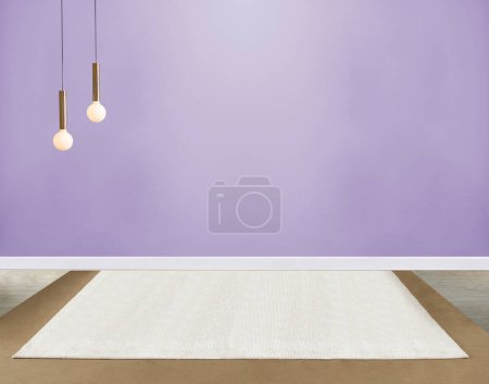 Foto de Lámpara de pared de piedra decoración interior moderna habitación vacía. Ilustración 3D - Imagen libre de derechos