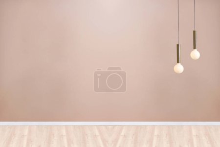 Téléchargez les photos : Applique murale en pierre décoration intérieure moderne chambre vide. Illustration 3D - en image libre de droit